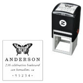 シックカスタムパーソナライズされたバタフライ差出人住所 セルフインキングスタンプ (インサイチュ)