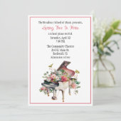 シックカスタムピアノリサイタル招待状 招待状 (スタンド正面)