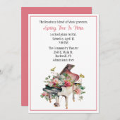 シックカスタムピアノリサイタル招待状 招待状 (正面/裏面)