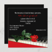 シックカスタムピアノリサイタル招待状 招待状 (正面/裏面)