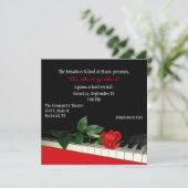 シックカスタムピアノリサイタル招待状 招待状 (スタンド正面)