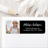 シックカスタムフォトブラック卒業差出人住所 ラベル (インサイチュ)