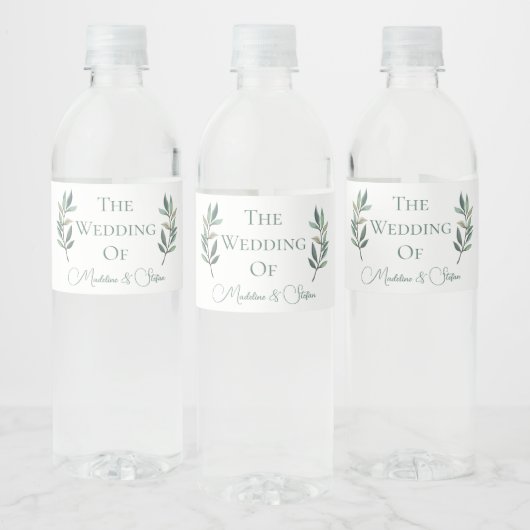 シックカスタムユーカリ離れスボタニカル結婚ズ ペットボトルラベル (ボトル)