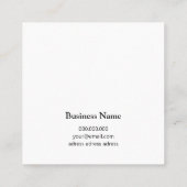 シックカスタムロゴ金ゴールドフレームネックレス表示カード スクエア名刺 (裏面)