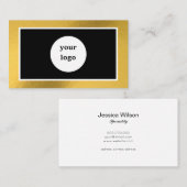 シックカスタムロゴ金ゴールドフレームモダン名刺 名刺 (正面/裏面)