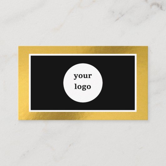 シックカスタムロゴ金ゴールドフレームモダン名刺 名刺 (正面)