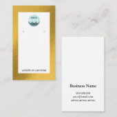 シックカスタムロゴ金ゴールド枠イヤリング表示カード 名刺 (正面/裏面)