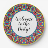 シックカスタム万華鏡のように千変万化するパターンスターモザイク ペーパープレート (正面)