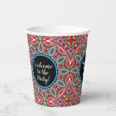 シックカスタム万華鏡のように千変万化するパターンスターモザイク 紙コップ (正面)