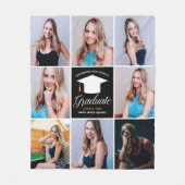 シックカスタム卒業写真コラージュ2023卒業 フリースブランケット (正面)