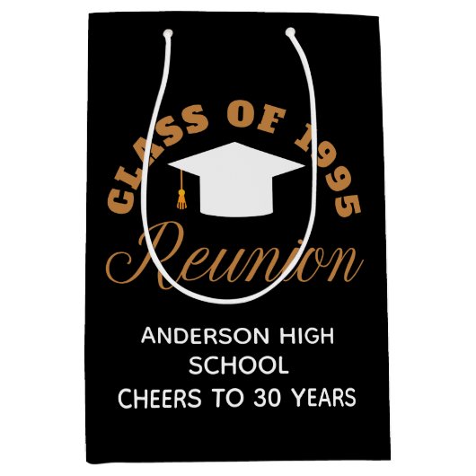 シックカスタム懇親会高校パーティー ミディアムペーパーバッグ (正面)