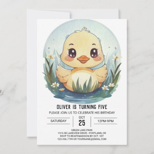 シックカスタム誕生日 招待状 (正面)