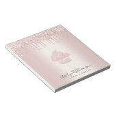 シックカップケーキシェフベーカリーバラ金ゴールドグリッタードリップス ノートパッド (アングル)