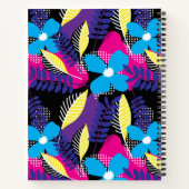 シックカラフルなフローラとドットのパタ葉ーンなし ノートブック (裏面)
