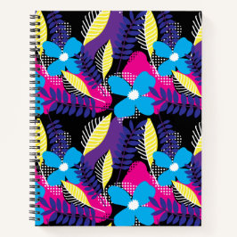 シックカラフルなフローラとドットのパタ葉ーンなし ノートブック