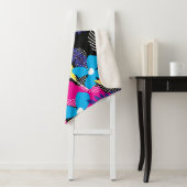 シックカラフルなフローラ&ドットパタ葉ーン シェルパブランケット (インサイチュ)