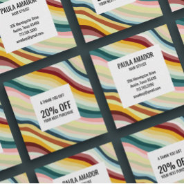 シックカラフルな曲線の波手作り 割引カード