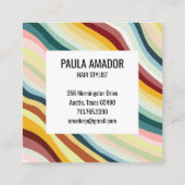 シックカラフルな曲線の波手作り 割引カード (裏面)