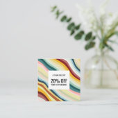シックカラフルな曲線の波手作り 割引カード (スタンド正面)