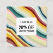 シックカラフルな曲線の波手作り 割引カード (正面)