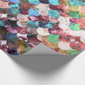 シックカラフルな水の人魚はかりで測魚 ラッピングペーパー (角)