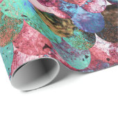 シックカラフルな水の人魚はかりで測魚 ラッピングペーパー (ロールコーナー)