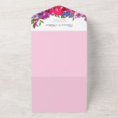 シックカラフルな水の色の花サマー結婚ズ オールインワン招待状 (外側)