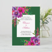 シックカラフルな水の色の花サマー結婚ズ 招待状 (スタンド正面)