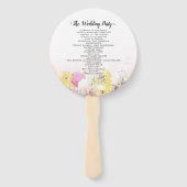 シックカラフルな水彩花結婚式 プログラム ハンドファン (裏面)