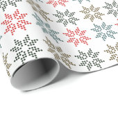 シックカラフルな4ポインセティアスモチーフ ラッピングペーパー (ロールコーナー)