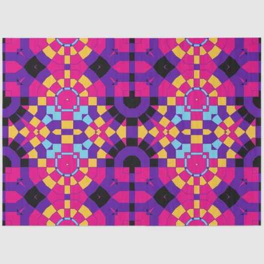 シックカラフルオペアートモザイク幾何学模様 薄葉紙 (正面)