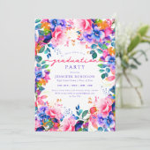 シックカラフルガーデンフローラ卒業パーティー 招待状 (スタンド正面)