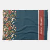 シックカラフルキノコ名前をカスタムするスタイリッシュ キッチンタオル (横)