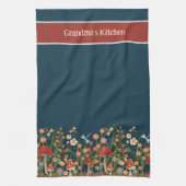 シックカラフルキノコ名前をカスタムするスタイリッシュ キッチンタオル (縦)