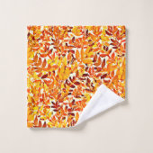 シックカラフルクロマキャノピースタイリッシュリーフ バスタオルセット (ウォッシュタオル)