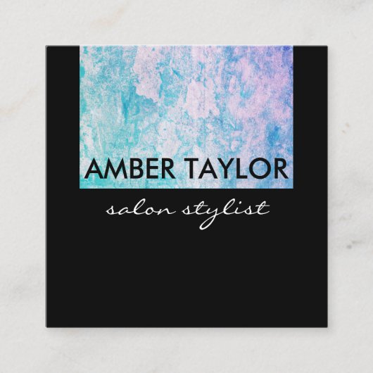 シックカラフルグランジ スクエア名刺 (正面)