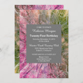 シックカラフルグリジー誕生日招待状 招待状 (正面/裏面)