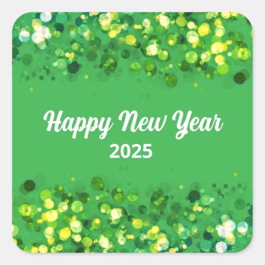 シックカラフルグリッターカスタム文字 スクエアシール (正面)