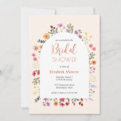 シックカラフルサマーワイルドフラワーアーチブライダルシャワー 招待状 (正面)
