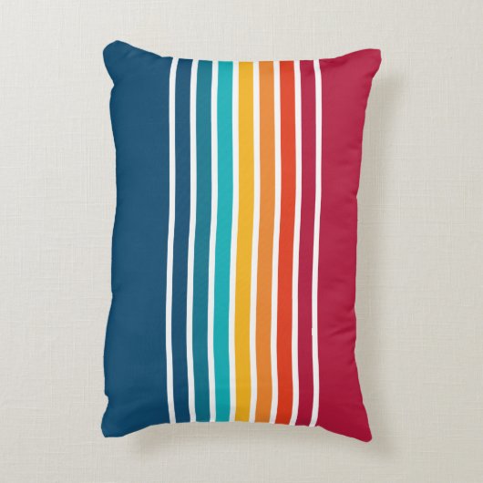 シックカラフルストライプなパターンドライブライフ アクセントクッション (裏面(縦))
