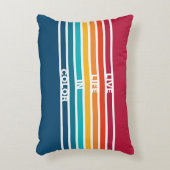 シックカラフルストライプなパターンドライブライフ アクセントクッション (正面(垂直))