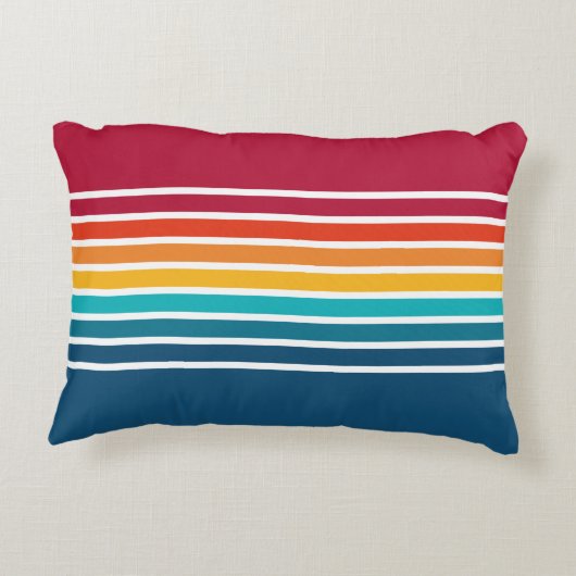 シックカラフルストライプなパターンドライブライフ アクセントクッション (裏面)