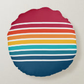 シックカラフルストライプなパターンドライブライフ ラウンドクッション (裏面)