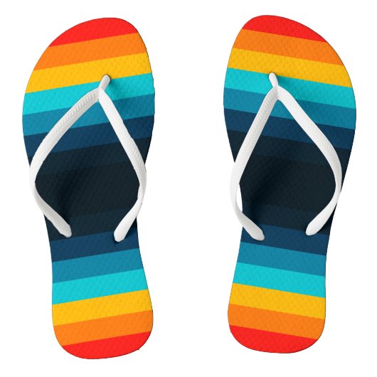 シックカラフルストライプパターン ビーチサンダル (ソール)