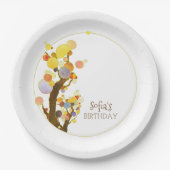 シックカラフルツリーズ誕生日パーティー ペーパープレート (正面)