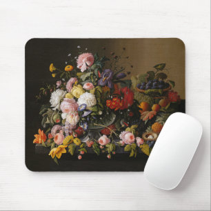 シックカラフルバロックの花はまだ生絵画き マウスパッド