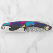 シックカラフルフローラ&ドットパター葉ンワイ ソムリエナイフ (正面)