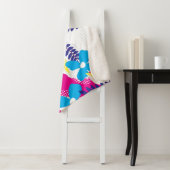 シックカラフルフローラ&ドットパター葉ン付き シェルパブランケット (インサイチュ)