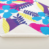 シックカラフルフローラ&ドットパター葉ン付き シェルパブランケット (3/4)