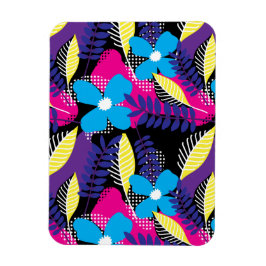 シックカラフルフローラ&ドットパター葉ン付き マグネット